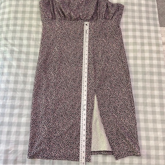 H&m dress liberty floral pink white black lightweight open to the leg summer XL - Picture 11 of 16